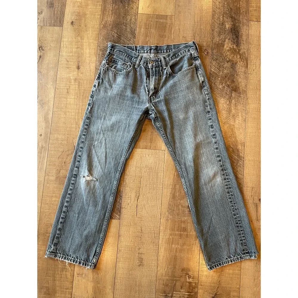 Levi's 559 Relaxed Straight Jeans Mens 34x30 Distressed Frayed Hem Y2K Grunge